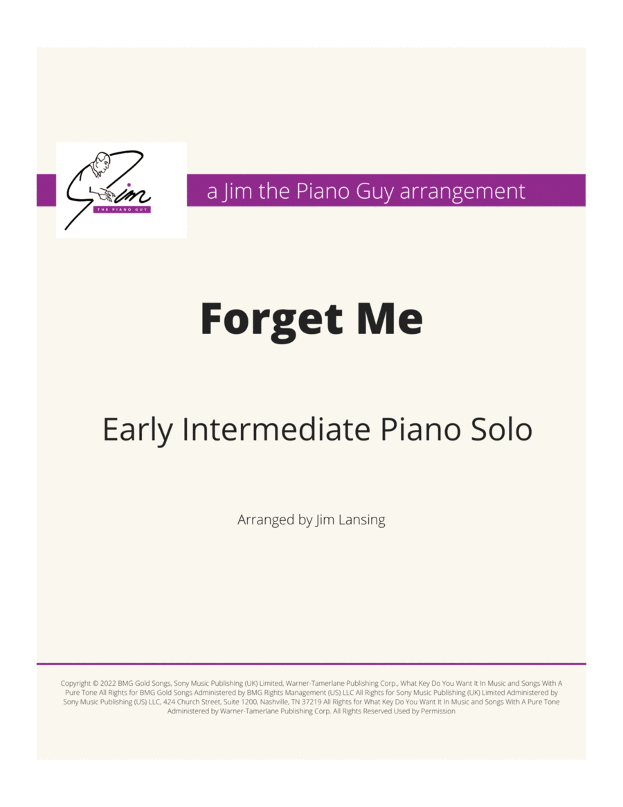 Forget Me Forget Me Piano Method scores gallery preview page 1