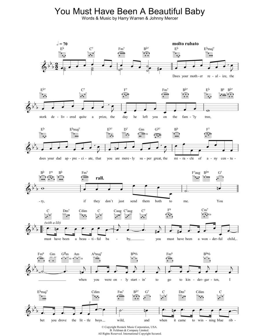 You Must Have Been A Beautiful Baby Piano scores gallery preview page 1