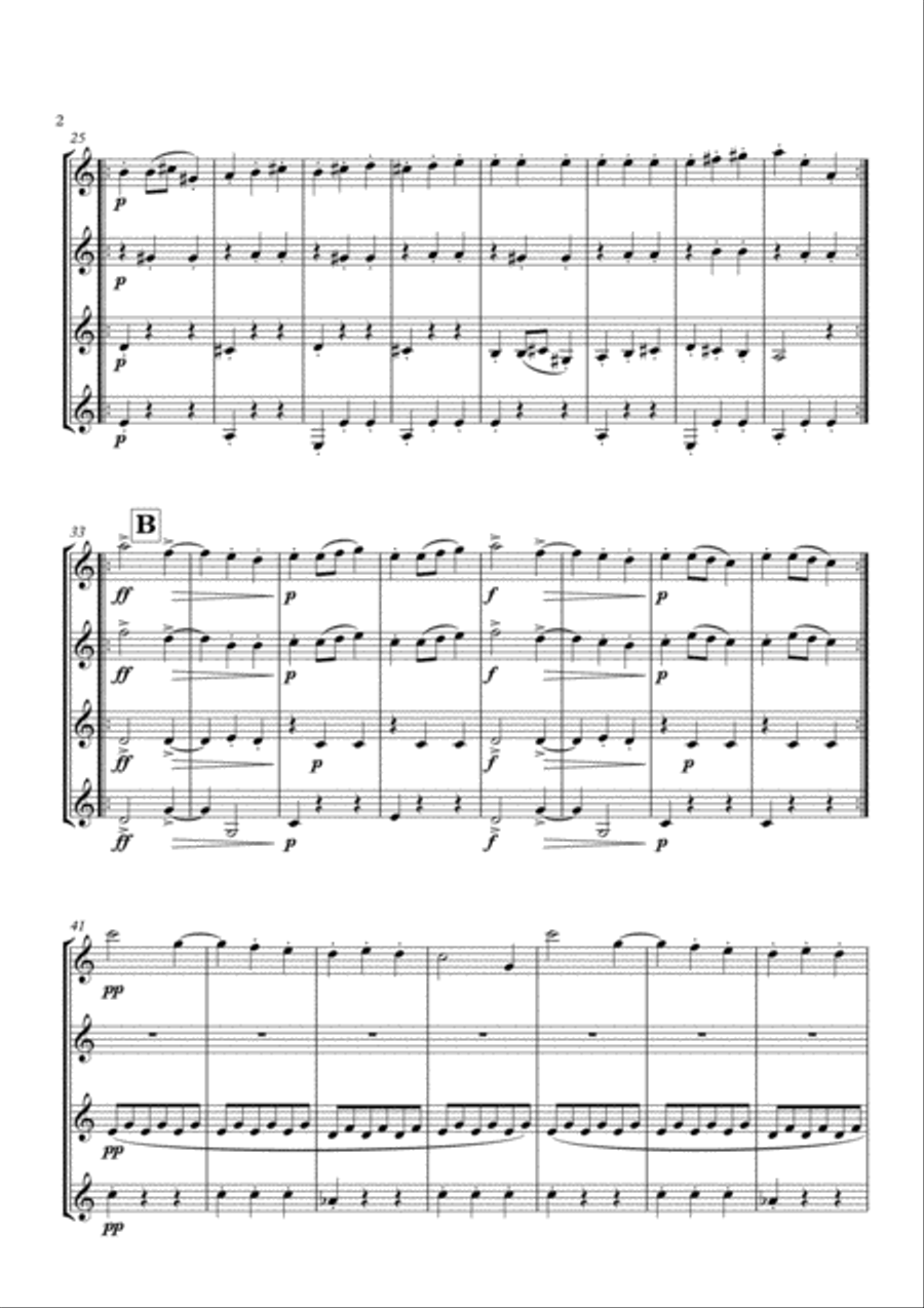 Slavonic Dance No. 8 in G Minor arranged for Clarinet Quartet Clarinet Quartet scores gallery preview page 4