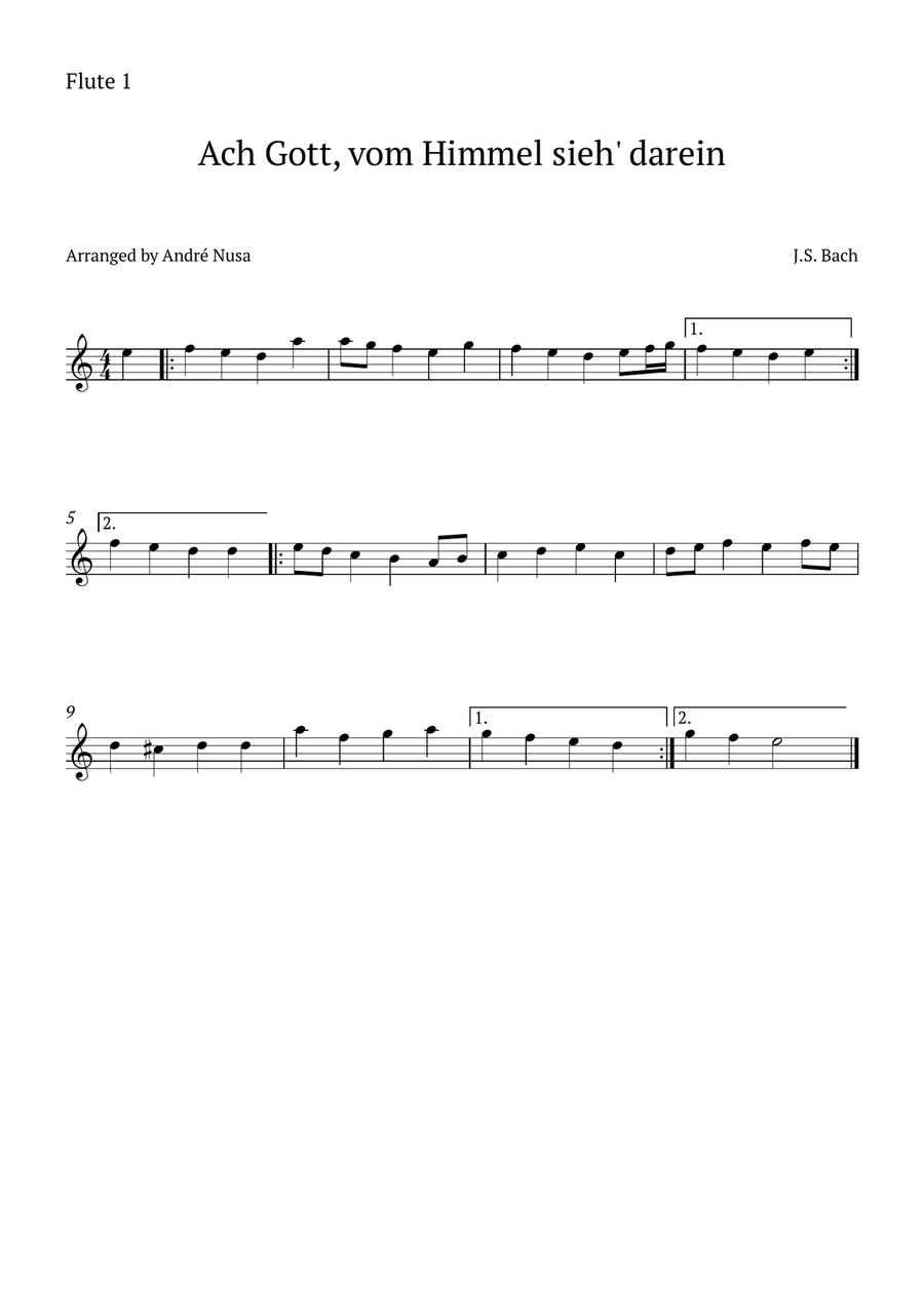 Ach Gott, vom Himmel sieh' darein Woodwind Trio scores gallery preview page 2