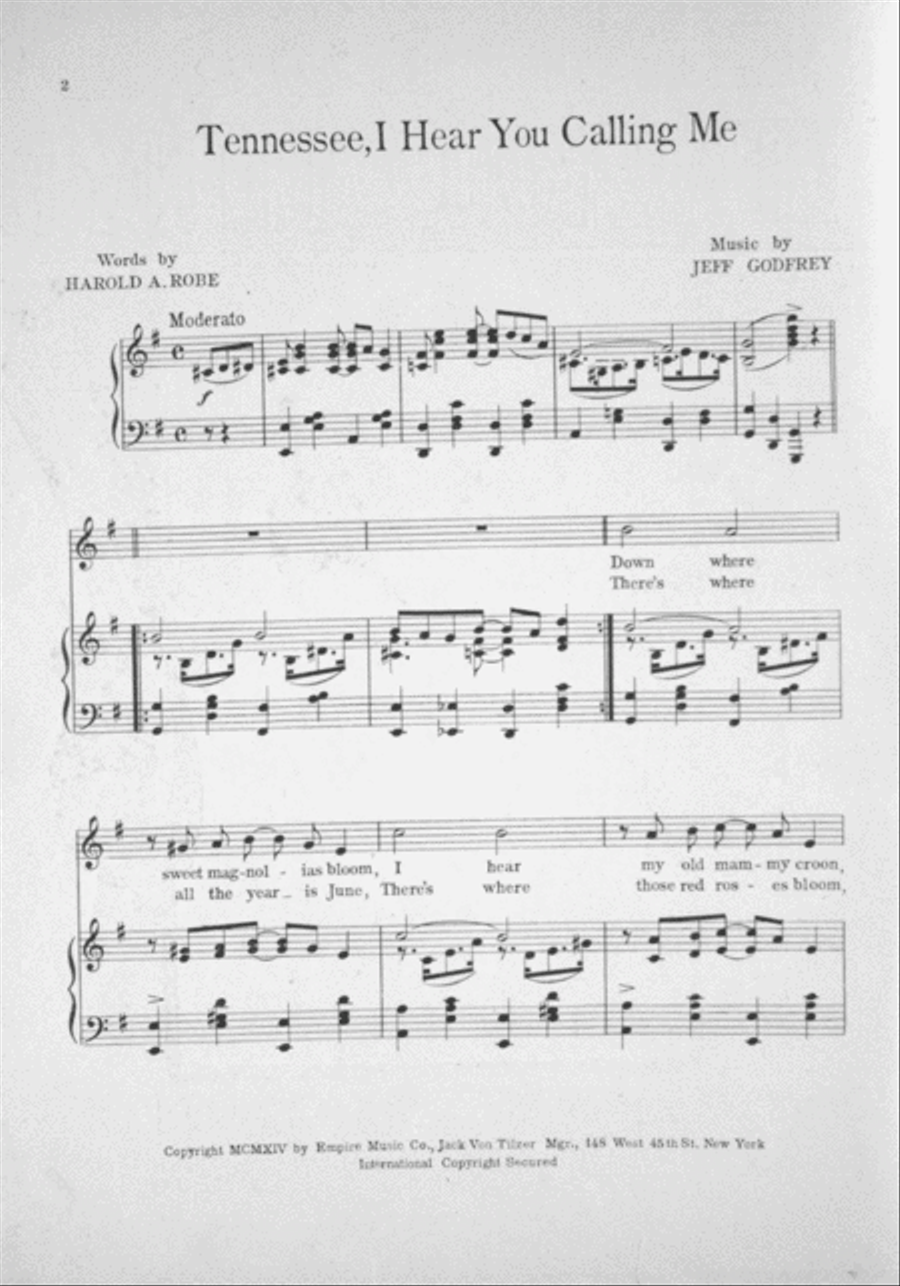 Tennessee, I Hear You Calling Me Voice scores gallery preview page 2