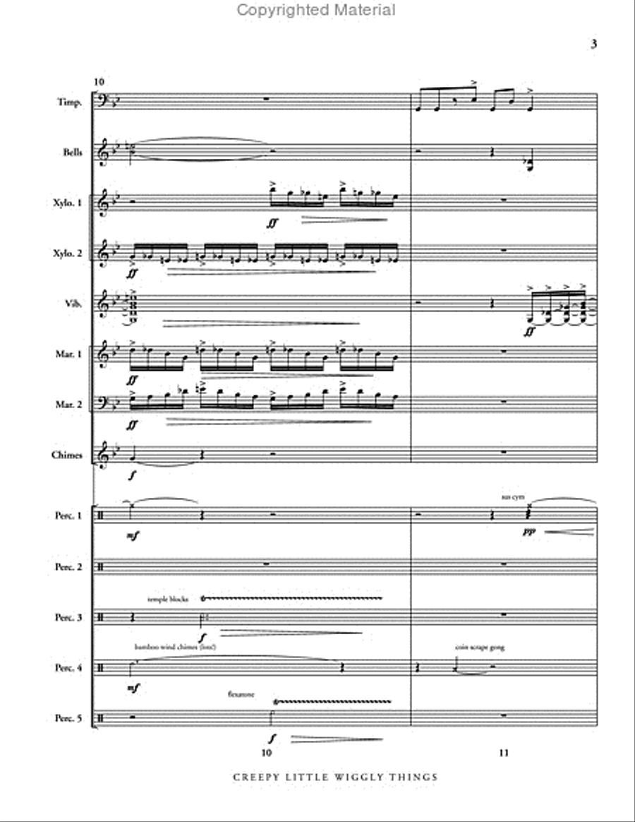 Creepy Little Wiggly Things (score only) Percussion Ensemble scores gallery preview page 4