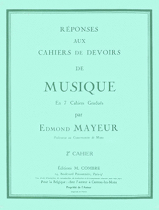 Book cover for Reponses aux devoirs du No. 2
