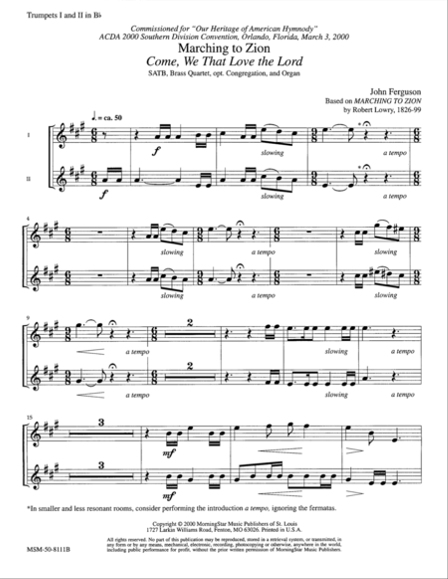 Marching to Zion Choir scores gallery preview page 1