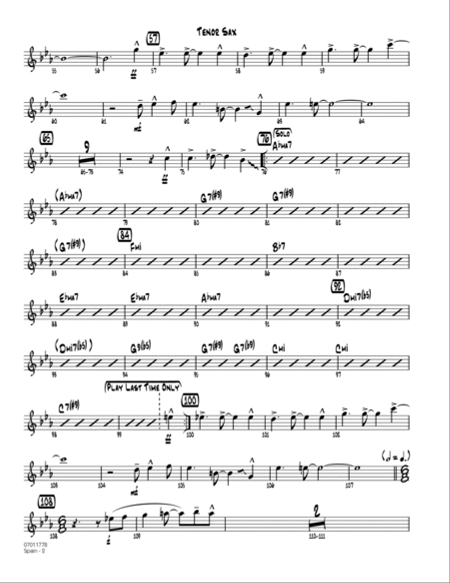 Spain - Tenor Sax Spain - Tenor Sax Jazz Ensemble scores gallery preview page 2