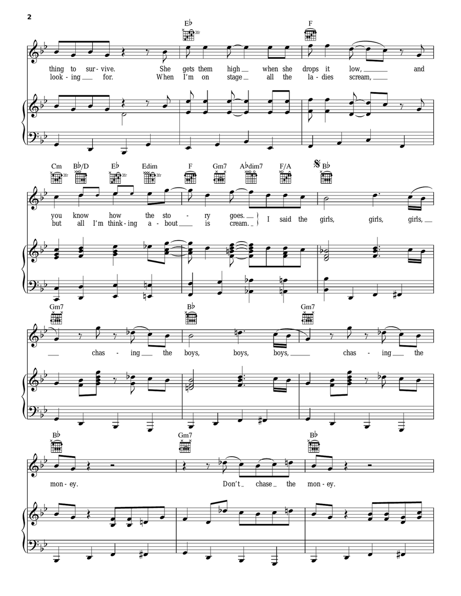 Chasing Chasing Piano, Vocal, Guitar scores gallery preview page 2