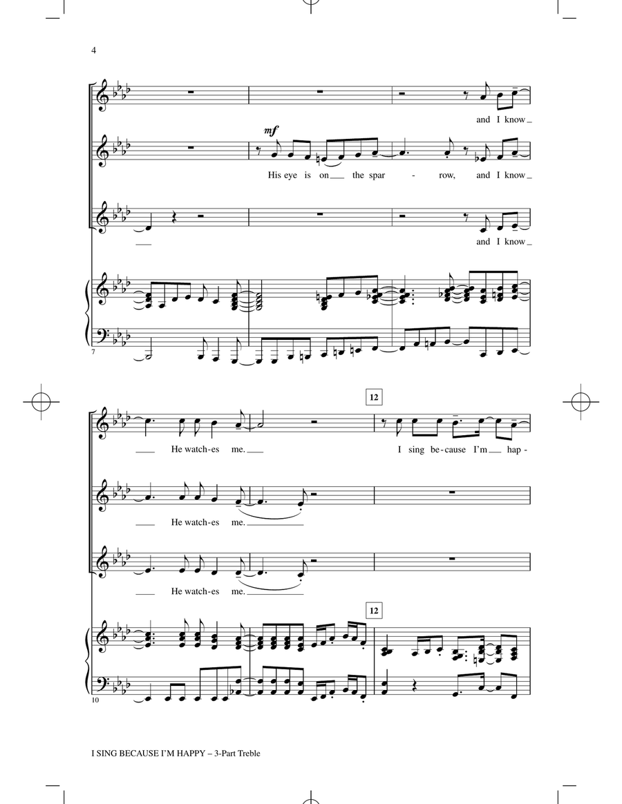 I Sing Because I'm Happy 3-Part scores gallery preview page 2