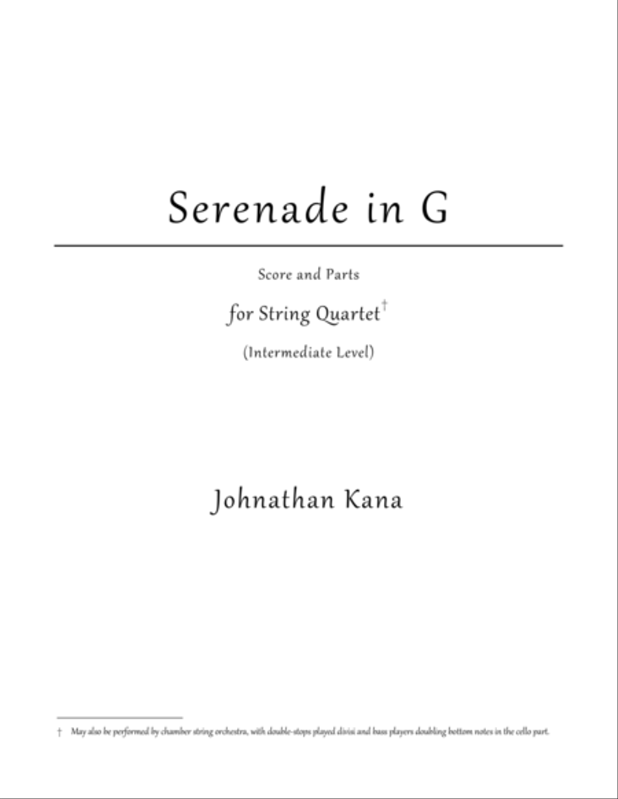 Serenade in G String Quartet scores gallery preview page 1