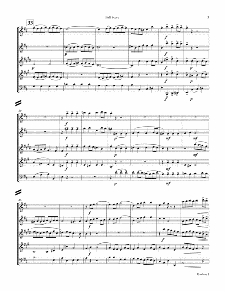 Rondeau- woodwind quintet Woodwind Quintet scores gallery preview page 3