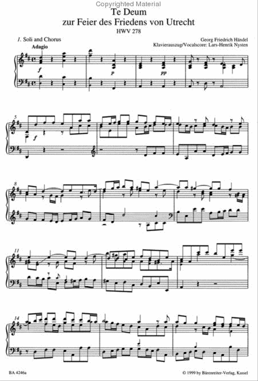 Utrecht Te Deum HWV 278 Mixed Choir scores gallery preview page 2