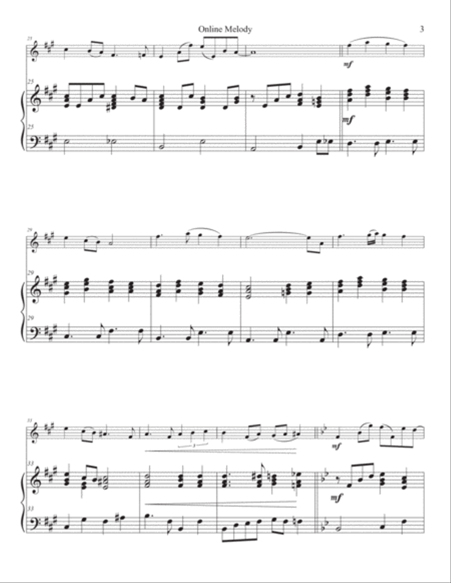 Online Melody (Clarinet Solo) B-Flat Clarinet scores gallery preview page 3