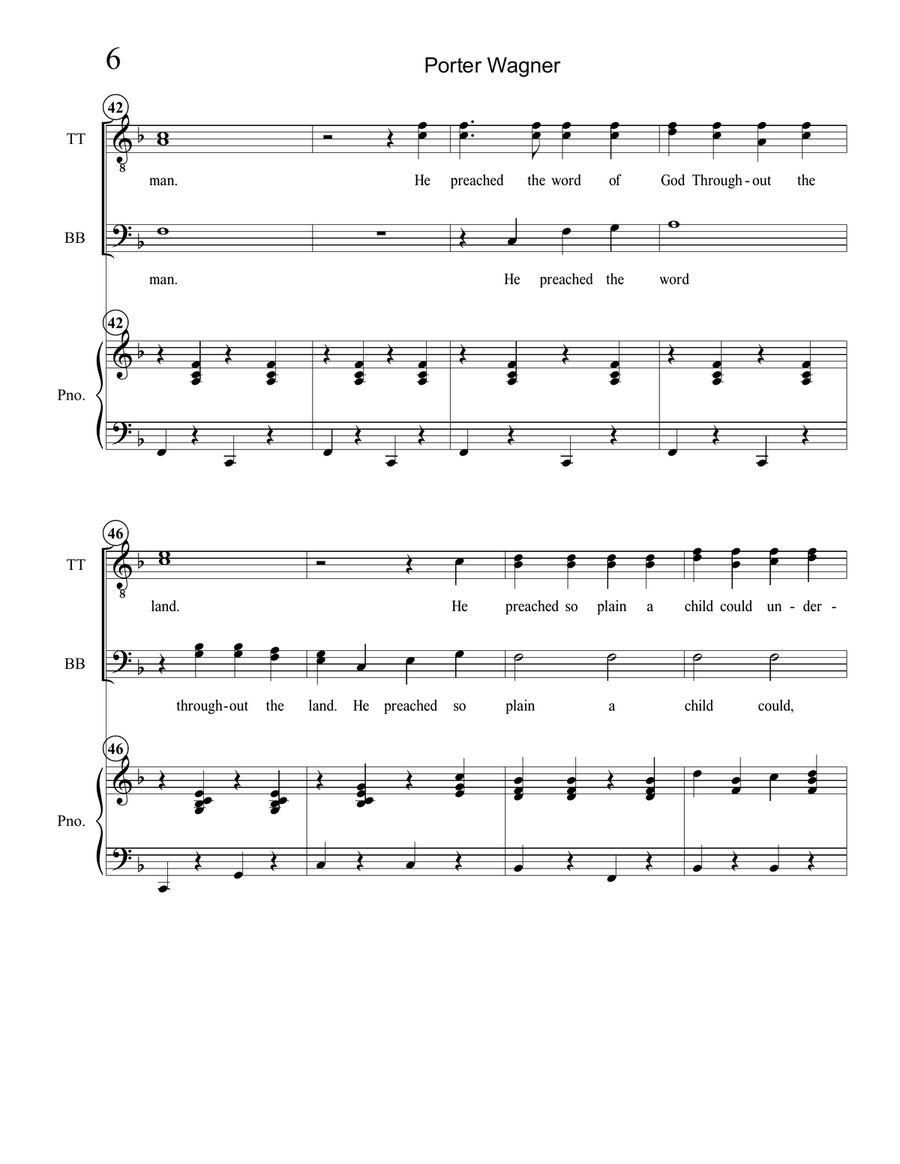 Porter Wagoner TTBB scores gallery preview page 6