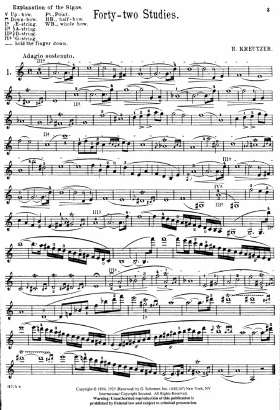 Kreutzer – 42 Studies or Caprices