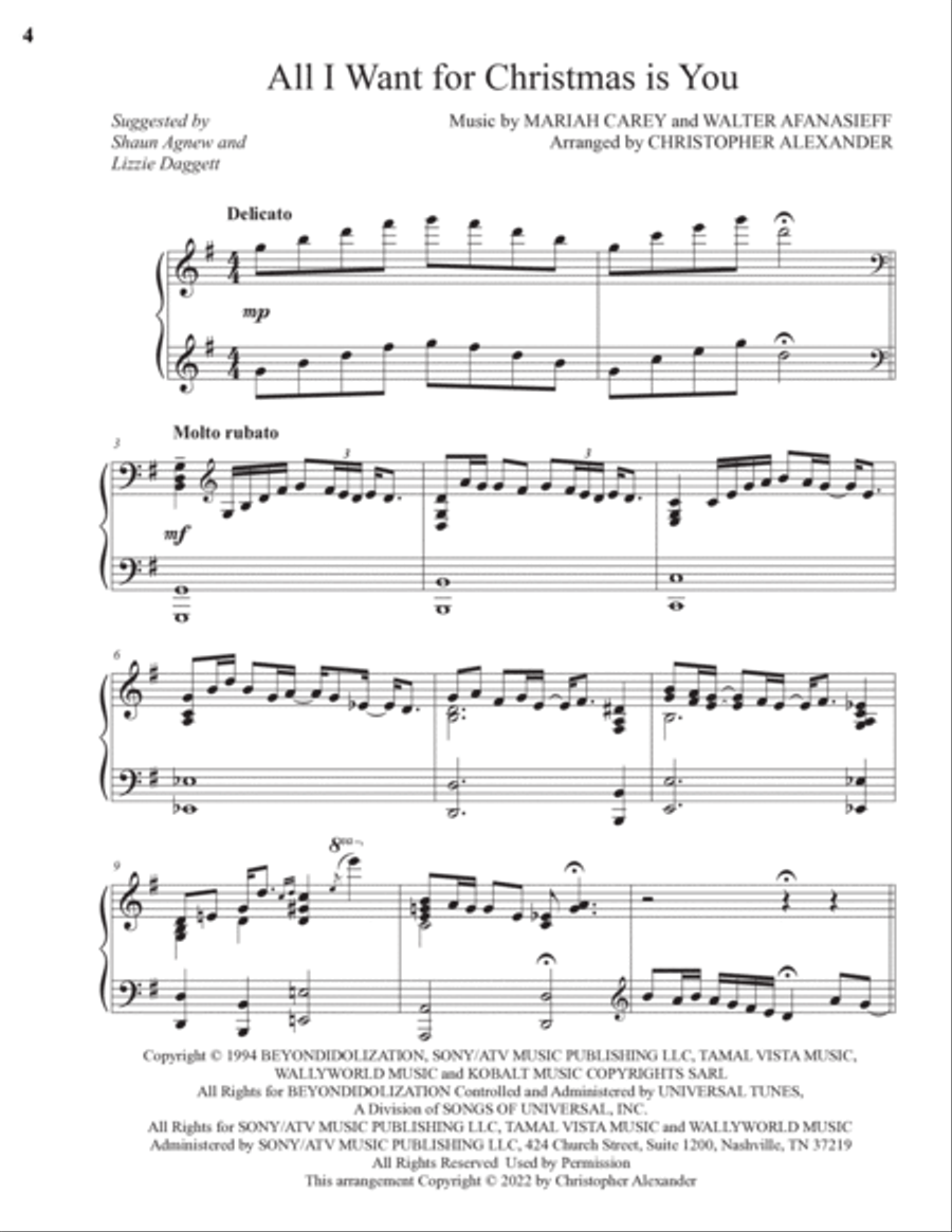 All I Want For Christmas Is You Piano Solo scores gallery preview page 4