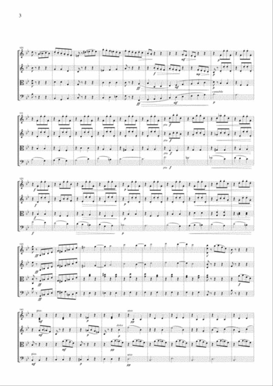 Tchaikowsky Waltz from The Sleeping Beauty, for string quartet, CT003 String Quartet scores gallery preview page 3