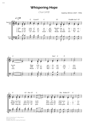 Whispering Hope - Choir SATB - W/Chords