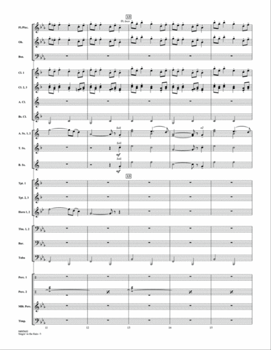 Singin' in the Rain (arr. Michael Brown) - Conductor Score (Full Score) Concert Band scores gallery preview page 4