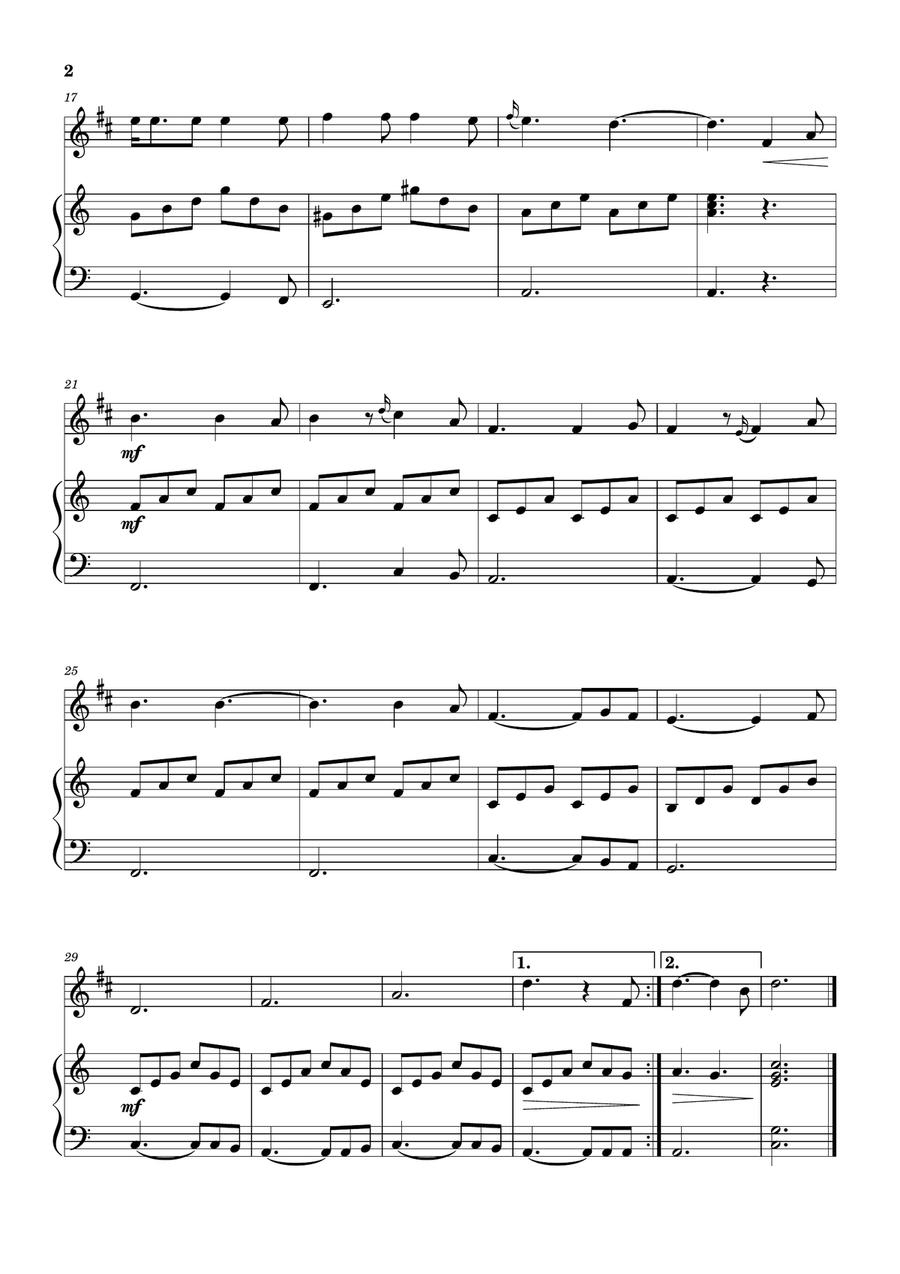 Hallelujah B-Flat Trumpet scores gallery preview page 2