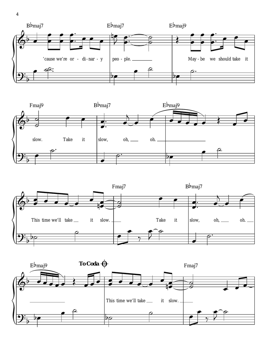 Ordinary People Easy Piano scores gallery preview page 4