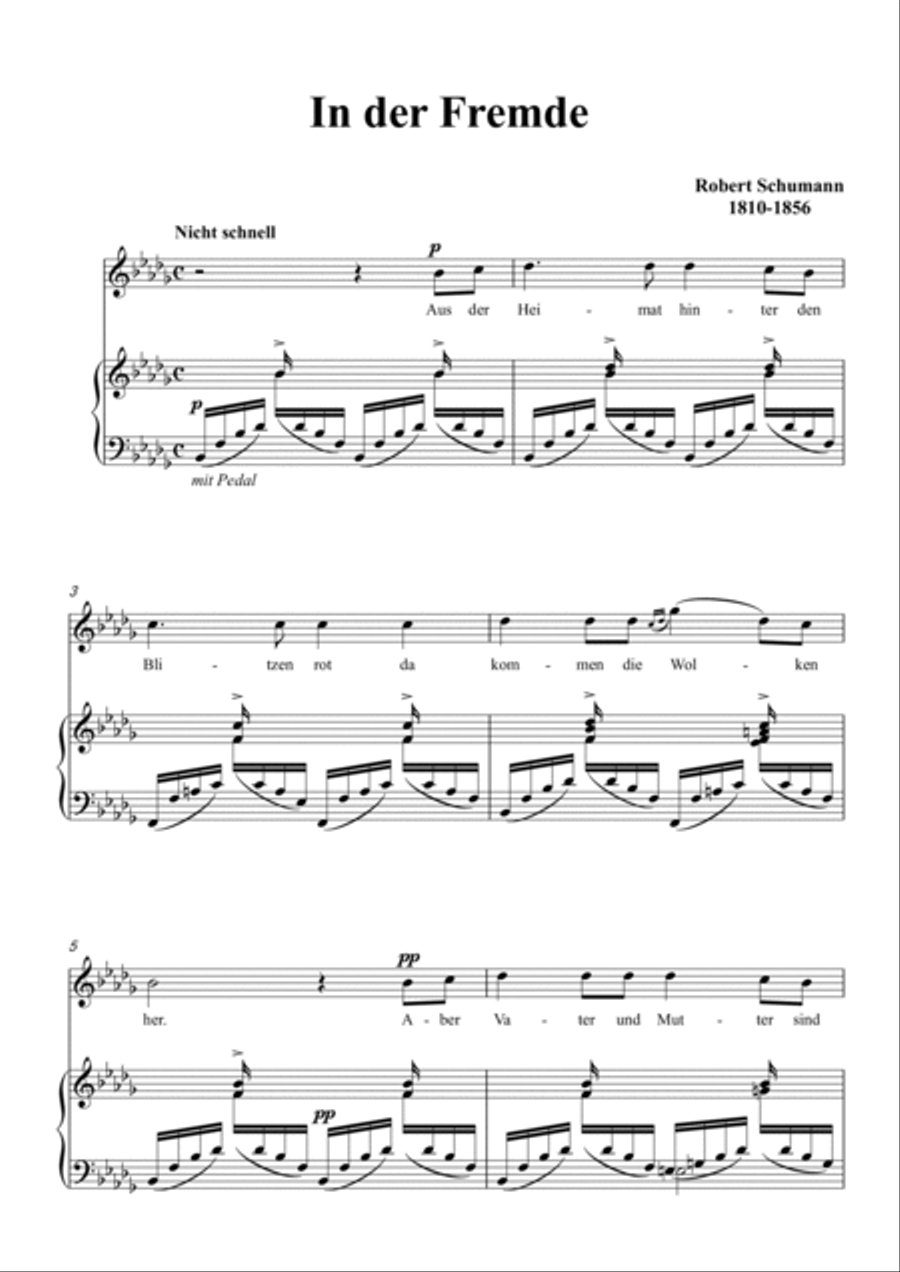 Schumann-In der Fremde in b♭ minor Voice scores gallery preview page 2
