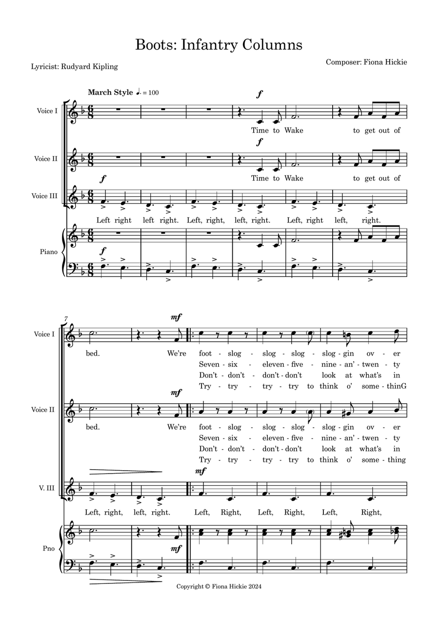 Boots: Infantry Columns Boots: Infantry Columns Women's Choir scores gallery preview page 3