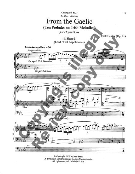 From the Gaelic (Ten Preludes on Irish Melodies)