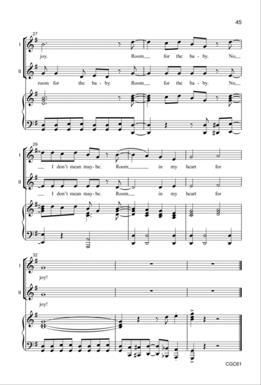 Room For Christmas Accompaniment Recording Unison Choir scores gallery preview page 15
