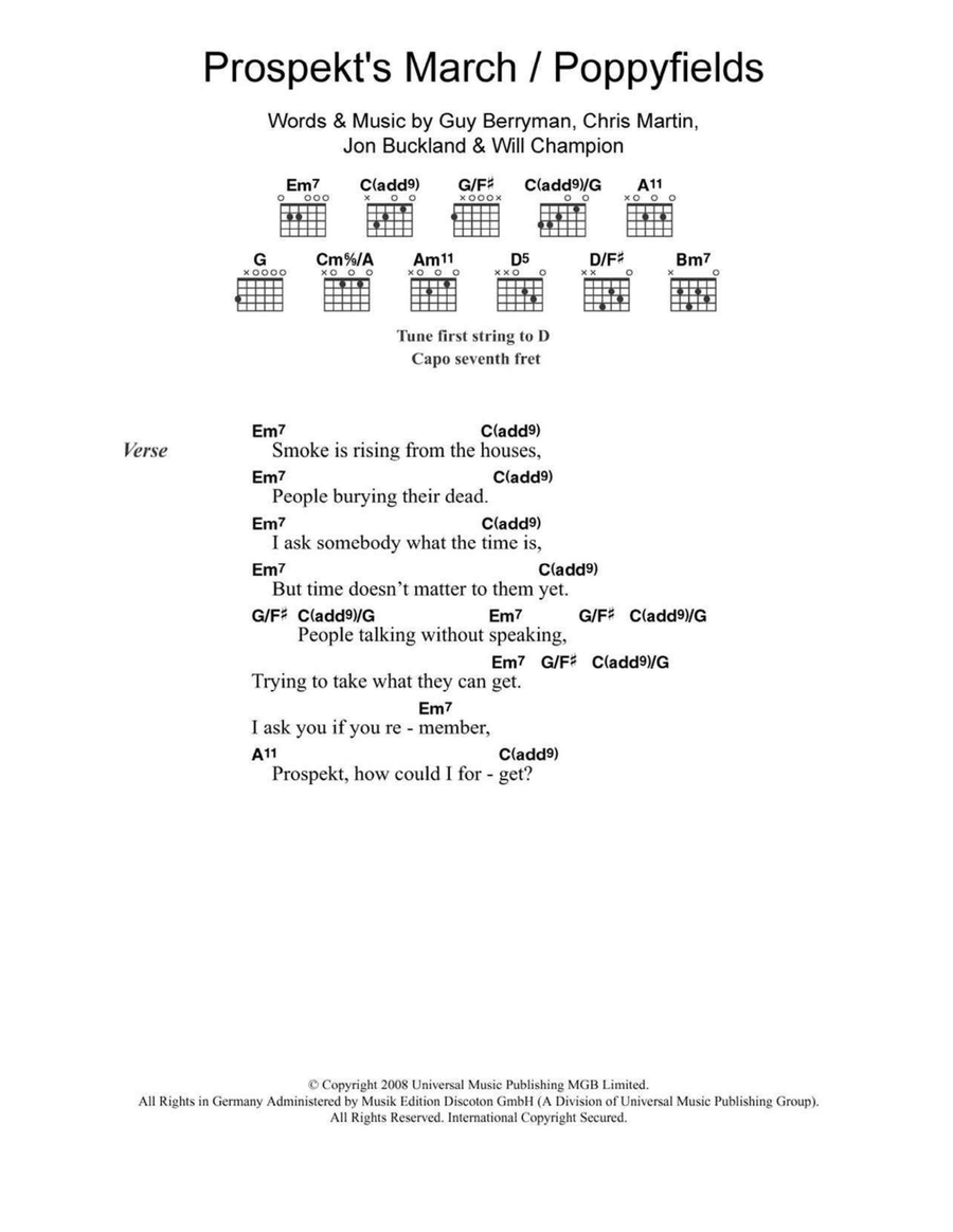 Prospekt's March / Poppyfields Acoustic Guitar scores gallery preview page 1