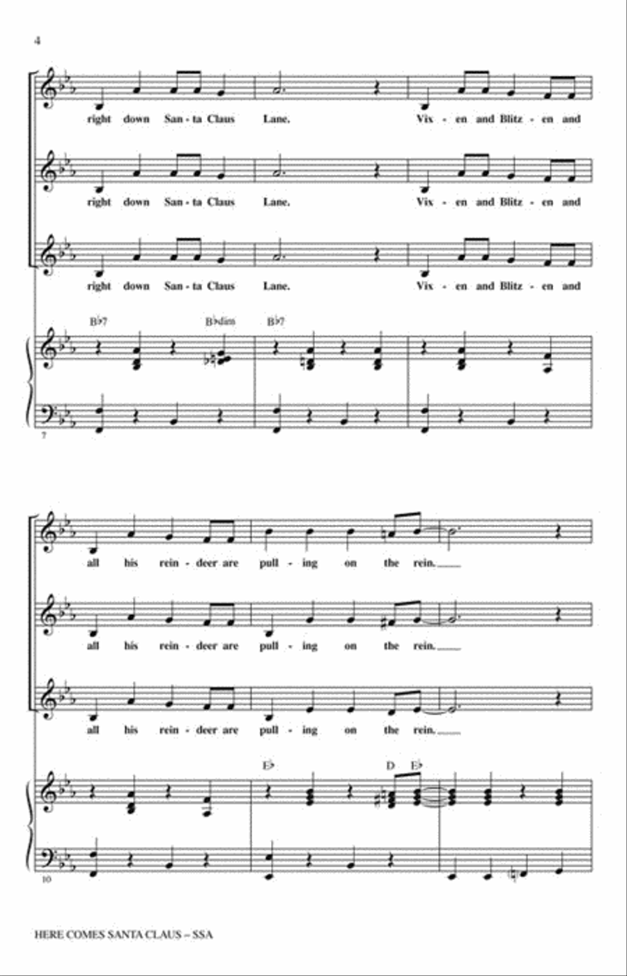 Here Comes Santa Claus Here Comes Santa Claus SSA scores gallery preview page 3