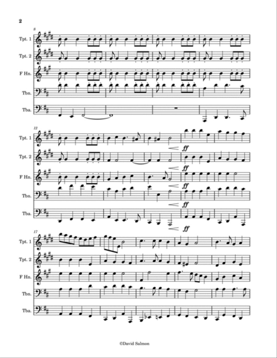 Christmas Medley for 5 Brass Horn scores gallery preview page 2