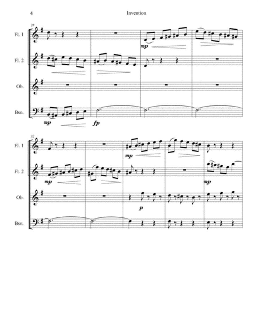 Invention Invention Woodwind Quartet scores gallery preview page 4