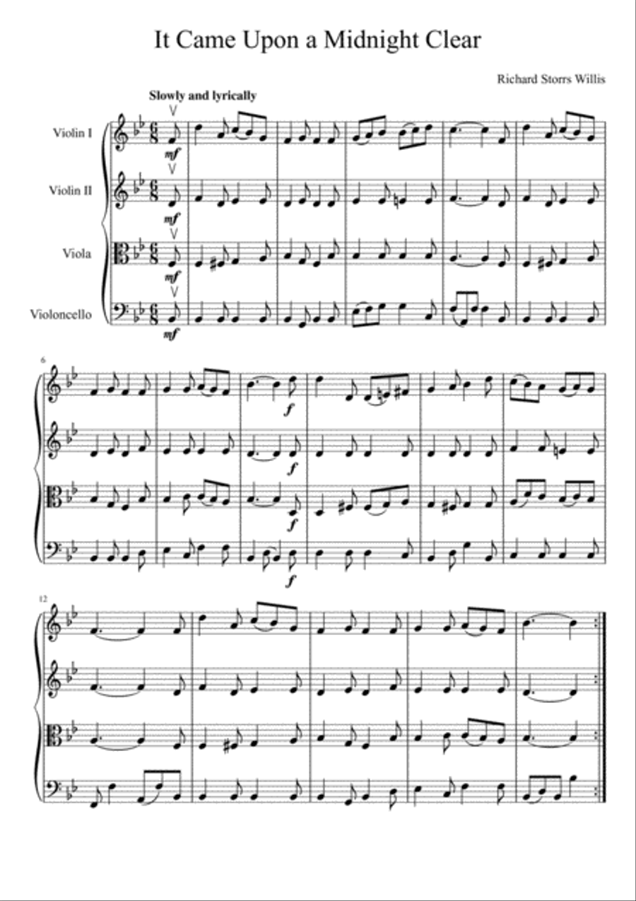 It Came Upon a Midnight Clear String Quartet scores gallery preview page 2