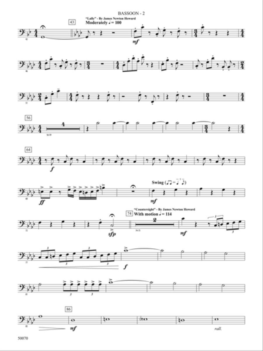 Fantastic Beasts: The Secrets of Dumbledore: Bassoon Concert Band scores gallery preview page 2