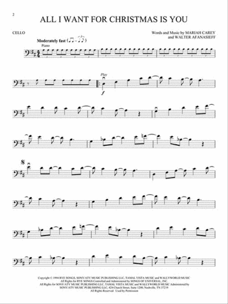 Christmas Songs for Cello Cello scores gallery preview page 3