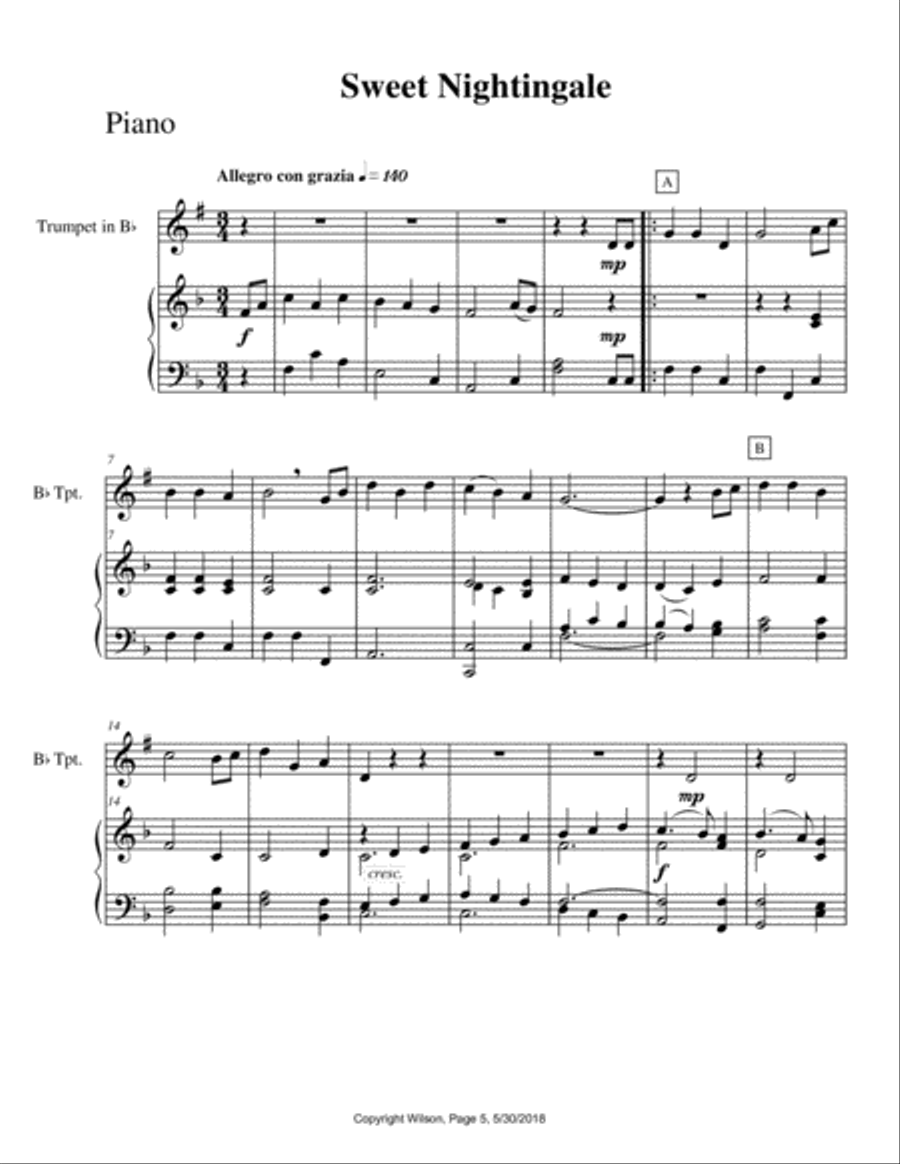 Hunters and Game Trumpet Solo scores gallery preview page 6