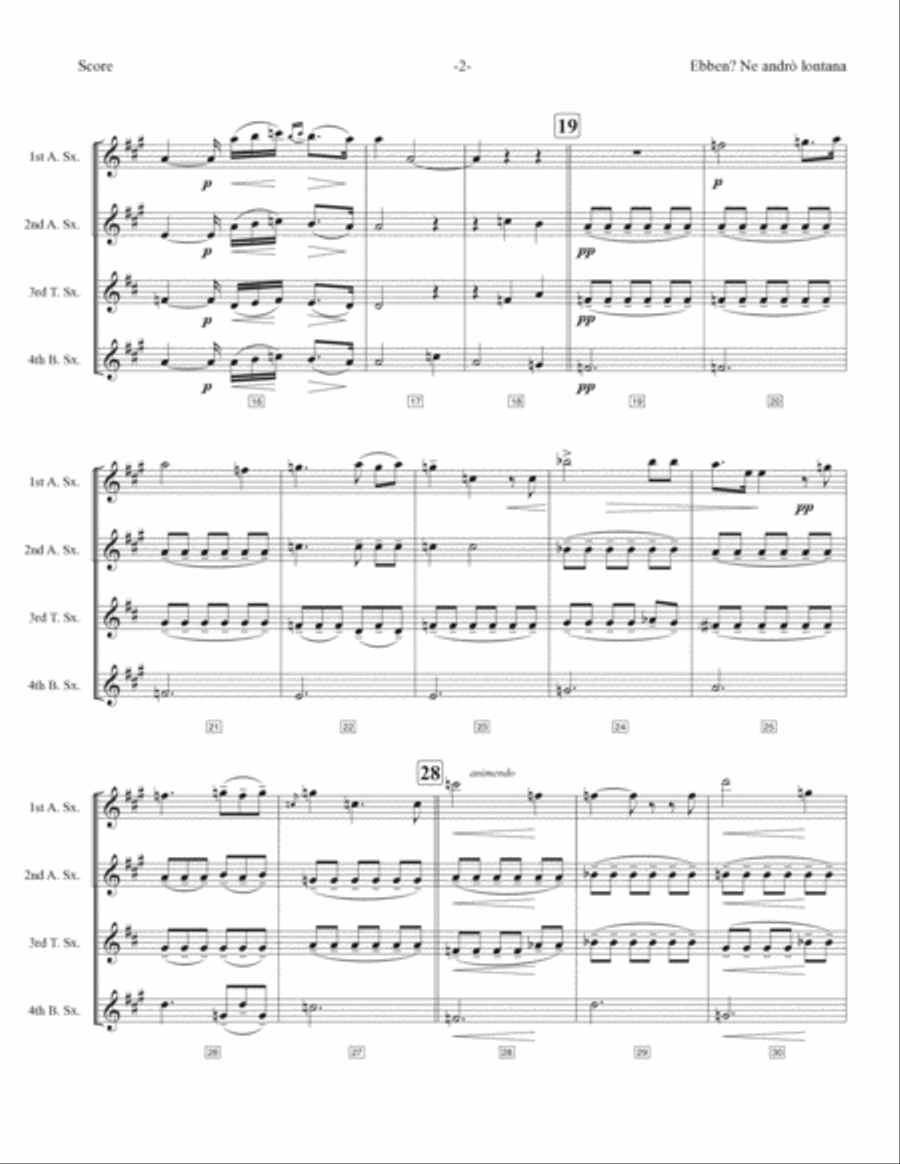 Ebben Ne Andrò Lontana from La Wally Woodwind Quartet scores gallery preview page 3