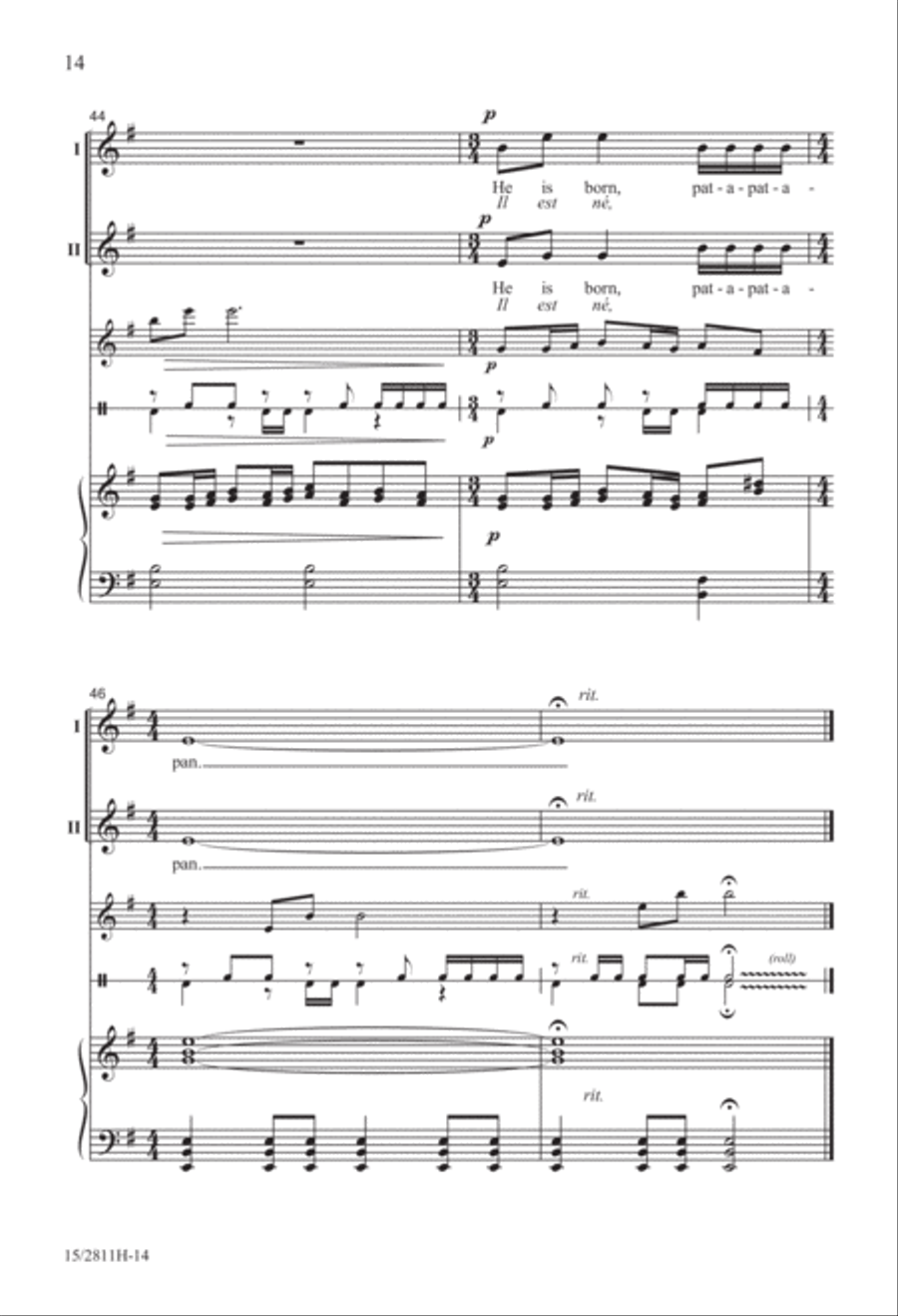He Is Born with Pat-a-pan 2-Part scores gallery preview page 15