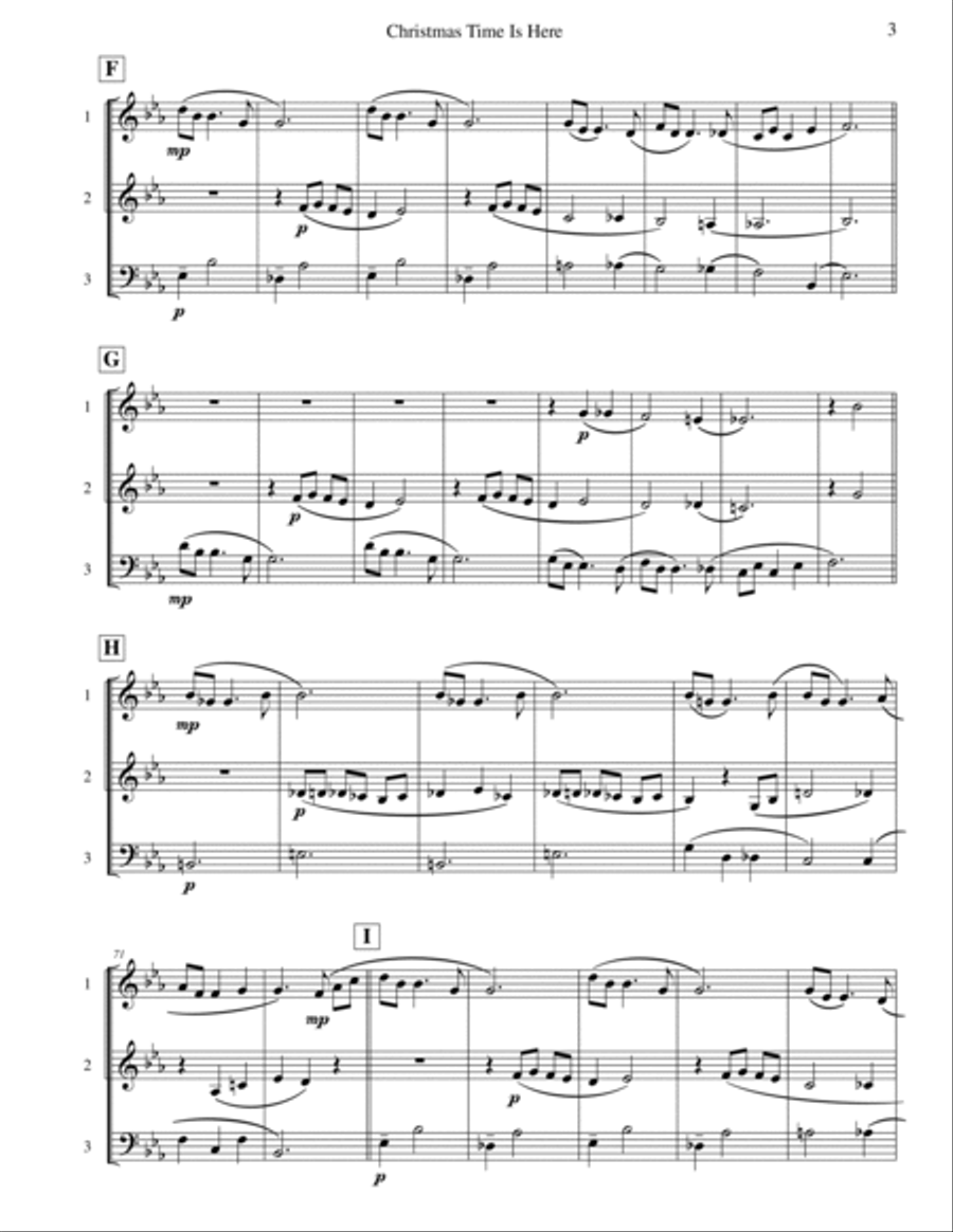 Christmas Time Is Here Brass Trio scores gallery preview page 4