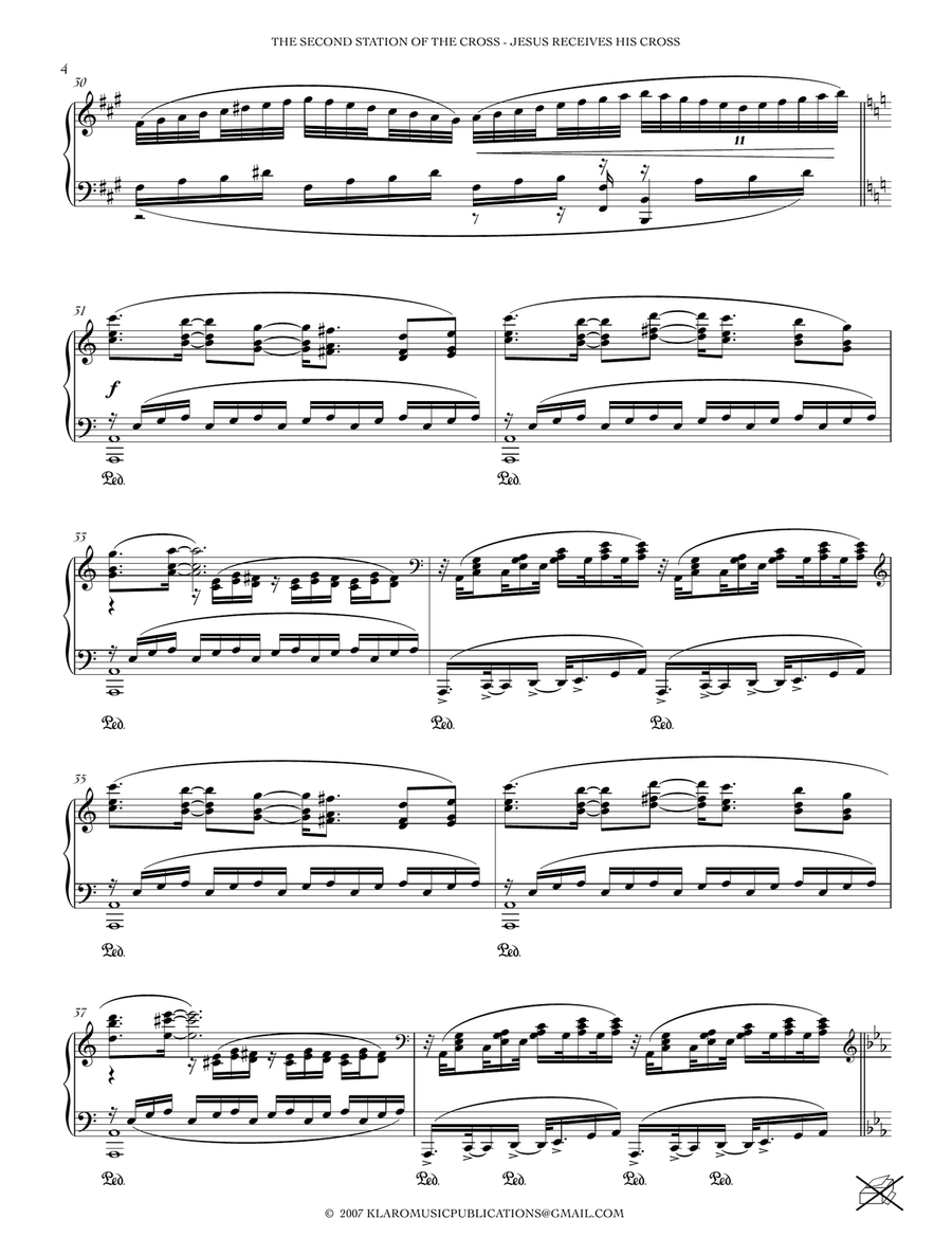 THE SECOND STATION OF THE CROSS - JESUS RECEIVES HIS CROSS Piano Solo scores gallery preview page 4