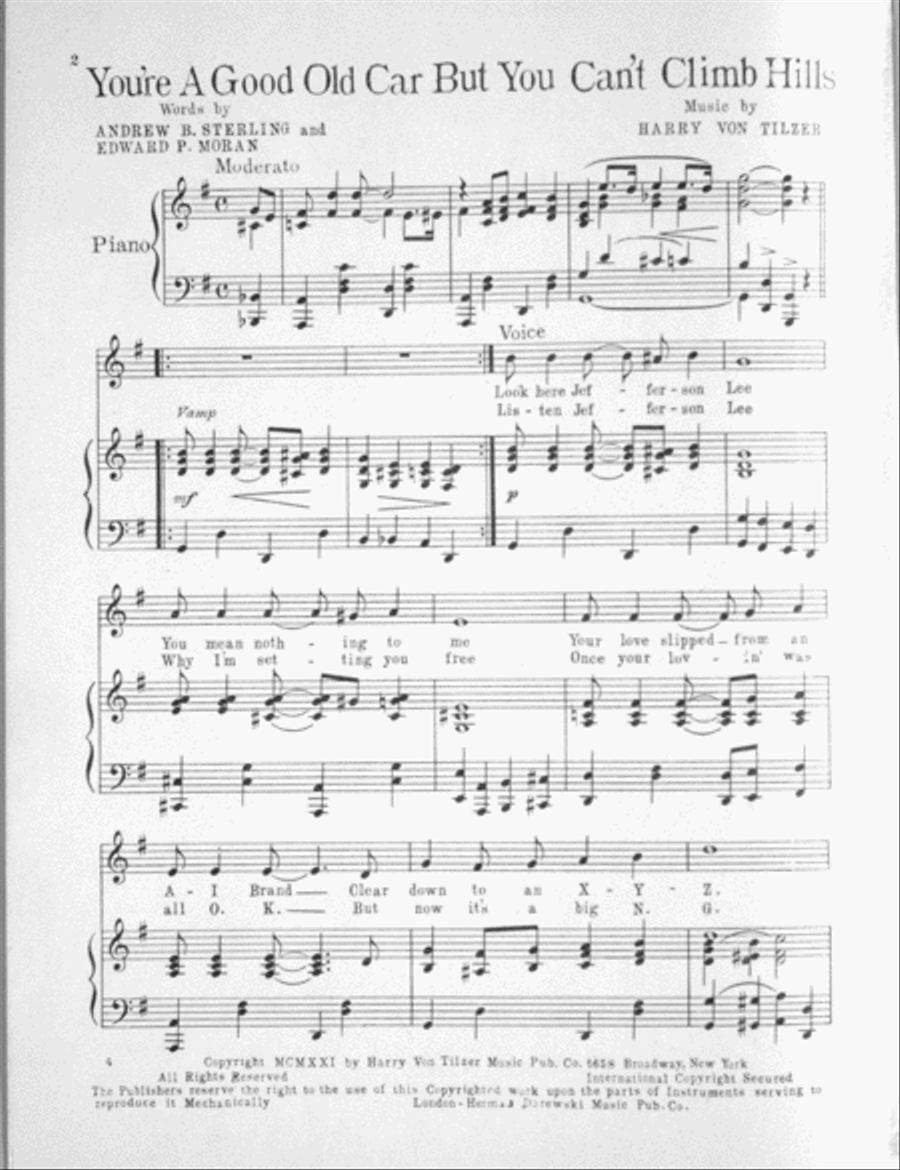 You're a Good Old Car (But You Can't Climb Hills) Voice scores gallery preview page 2