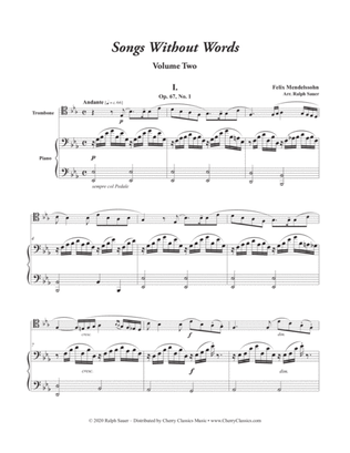 Six Songs Without Words for Trombone & Piano, Volume II
