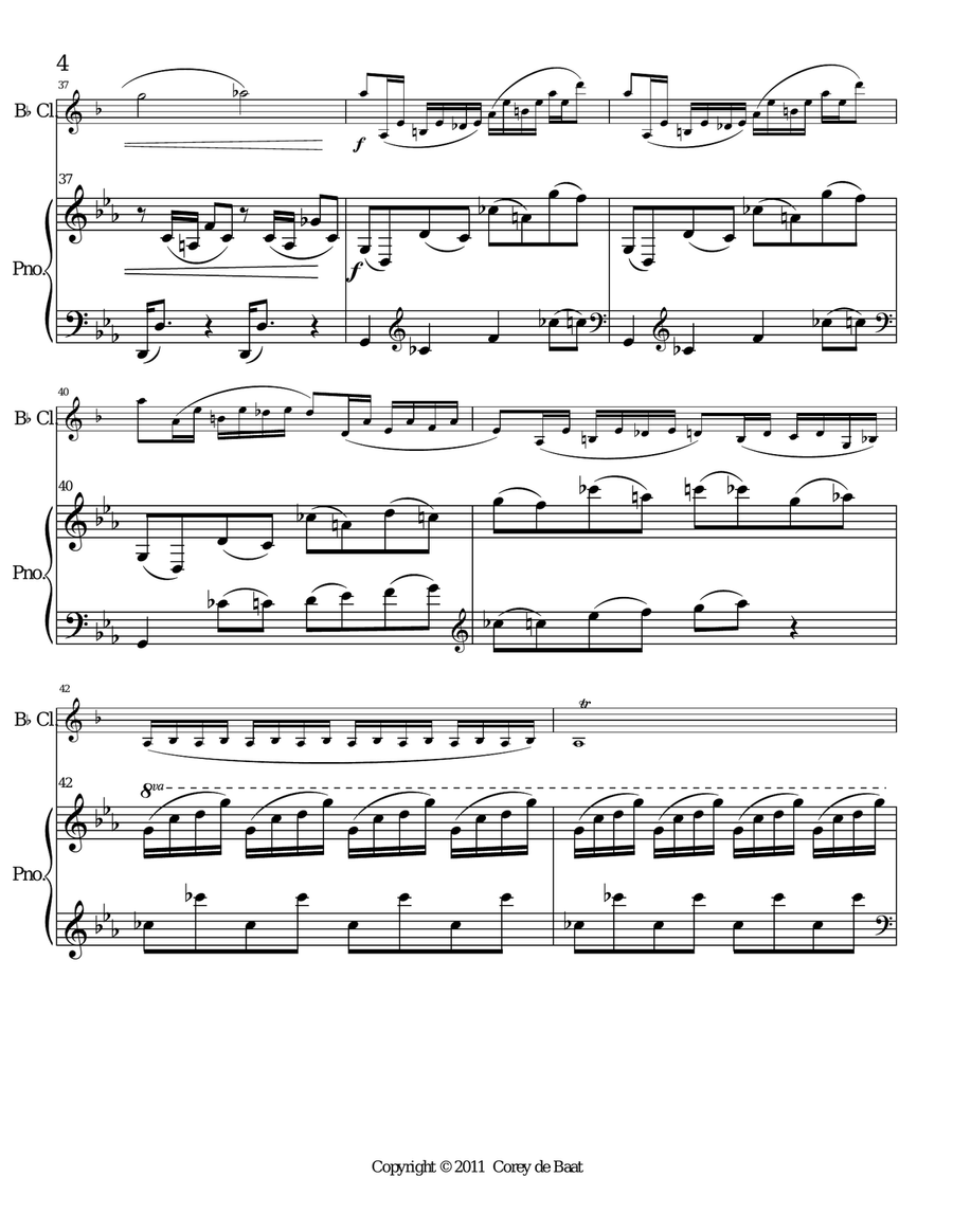 The City in the Valley: Three Pieces for Piano and Clarinet Clarinet Solo scores gallery preview page 6