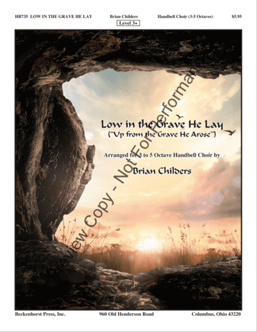 Low in the Grave He Lay (Up from the Grave He Arose) 5-Octaves scores gallery preview page 2