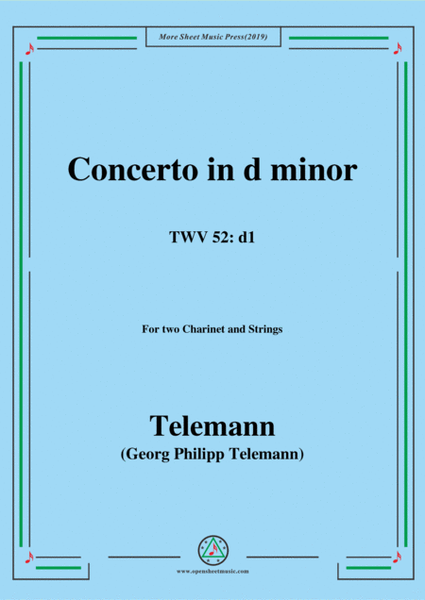 Telemann-Concerto in d minor,TWV 52-d1,for 2 Clarinets and Strings image number null