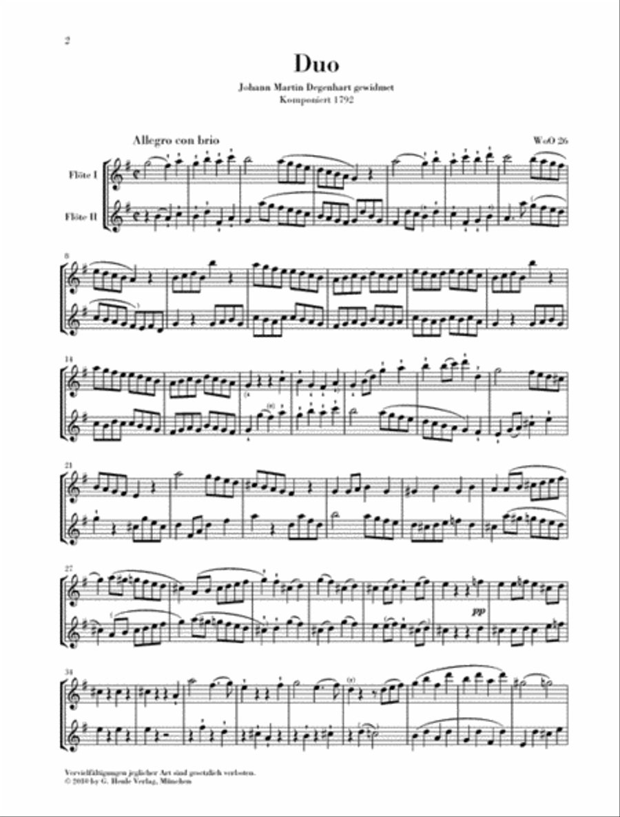 Flute Duo, WoO. 26 Flute Duet scores gallery preview page 2