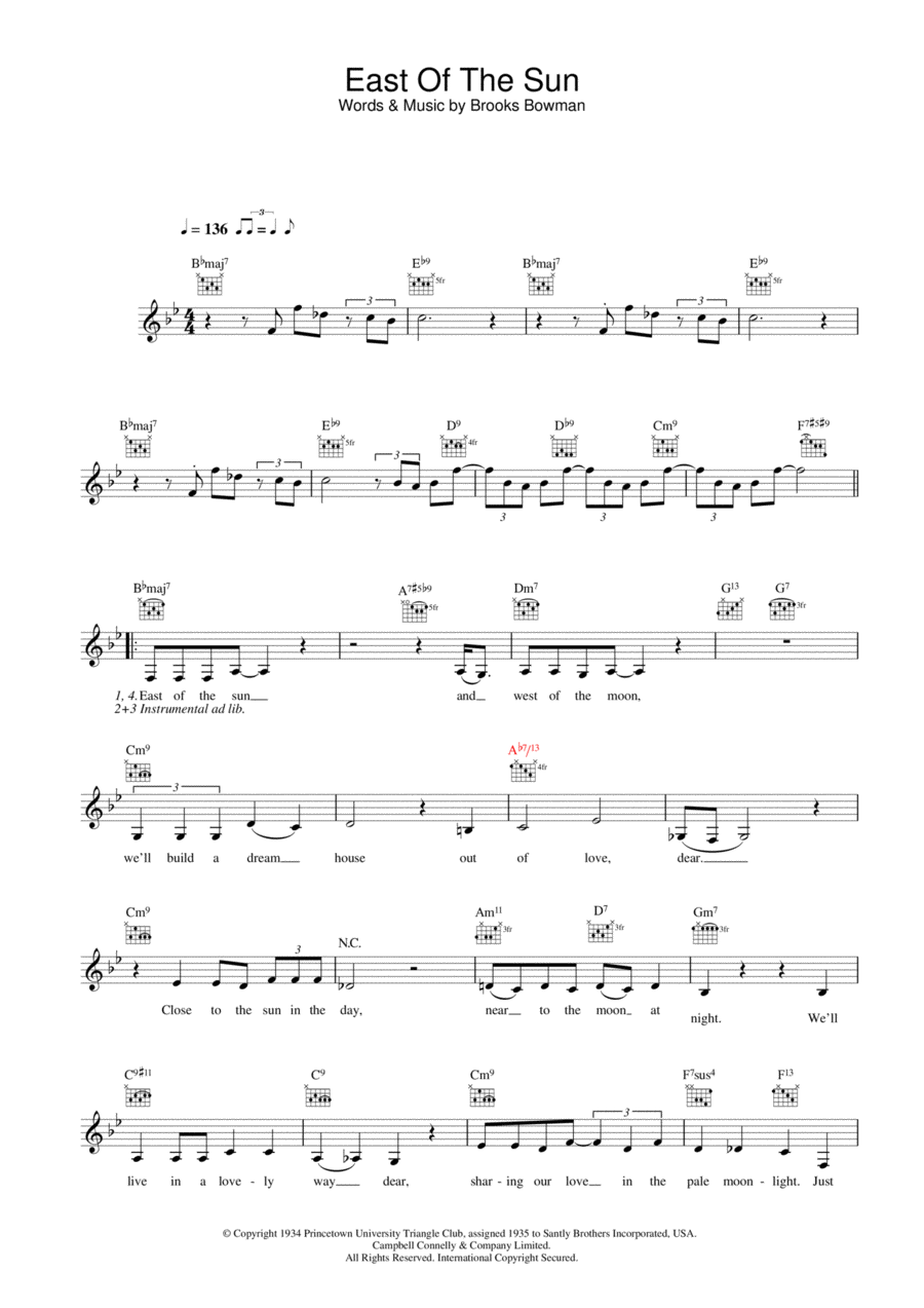 East Of The Sun (And West Of The Moon) Piano scores gallery preview page 1