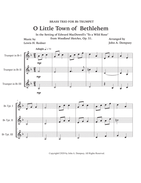 O Little Town of Bethlehem (Trumpet Trio) image number null