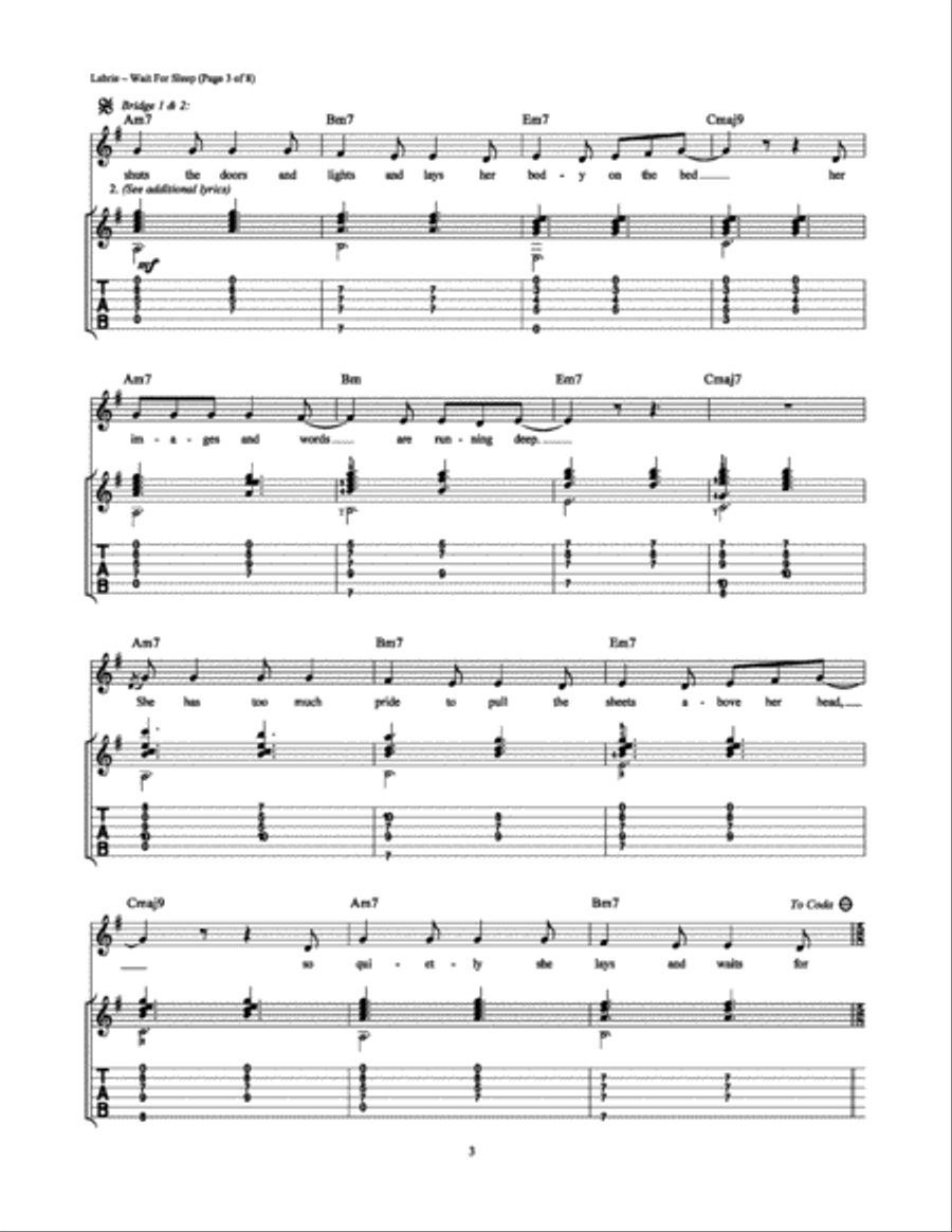 Wait For Sleep Electric Guitar scores gallery preview page 3