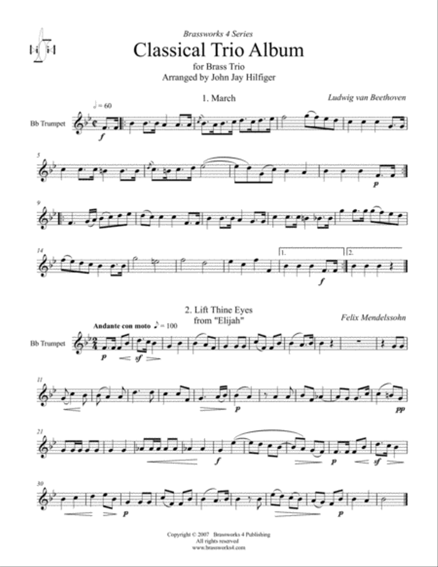Classical Trio Album Brass Trio scores gallery preview page 6