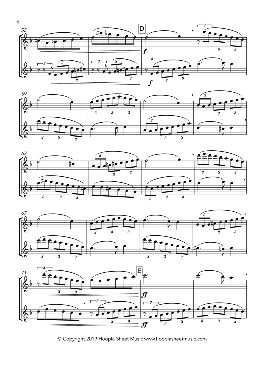 Greensleeves, fantasy for flute duet Flute Duet scores gallery preview page 3